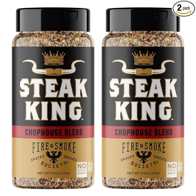 Fire & Smoke Society Steak King Steak Seasoning | BBQ Rubs for Smoking and Grilling Meat | Filet
