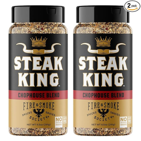 Fire & Smoke Society Steak King Steak Seasoning | BBQ Rubs for Smoking and Grilling Meat | Filet