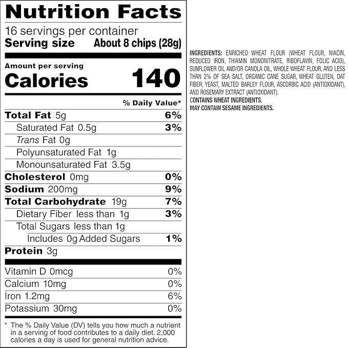 Stacy's Pita Chips, Simply Naked, 16 oz Bag