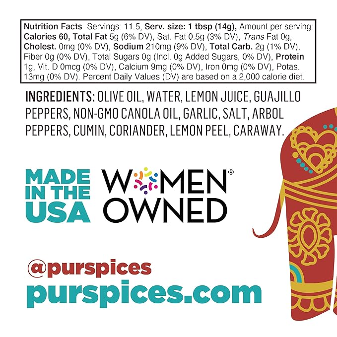 PUR Spices Original Spicy Harissa Paste I Hot Sauce for Cooking and Dipping I Spicy Chili Pepper