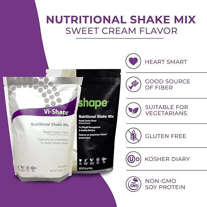 Vi Shape Original Nutritional Shake Mix Sweet Cream Flavor | 22oz (4 Bags, 96 Servings)