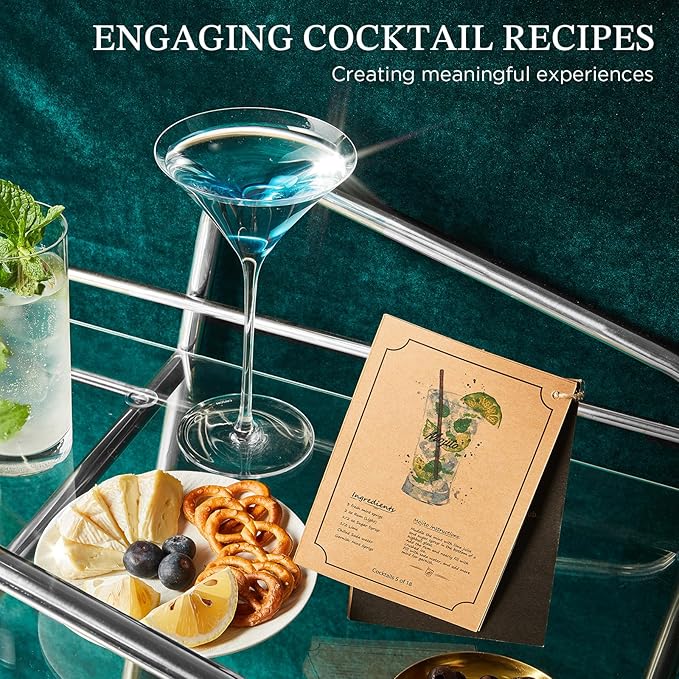 KITESSENSU Cocktail Shaker Set Bartender Kit with Stand | Complete 24-Piece Bar Set Cocktail Kit