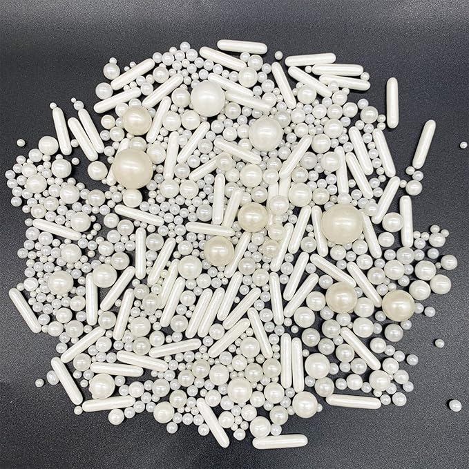 Sprinkles White Pearl Sugar Candy Mix Size Baking Cake Decorations Cupcake Toppers Cookie