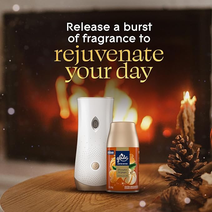 Glade Automatic Spray Refill, Pumpkin & Ginger, Scented Air Freshener for Home and Bathroom, 6.2