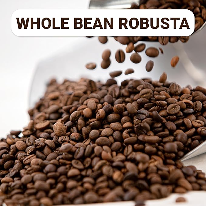 doanhdang - 17 Oz Premium Robusta Whole Bean Coffee, 100% Robusta Medium Roast, Rich Flavor for
