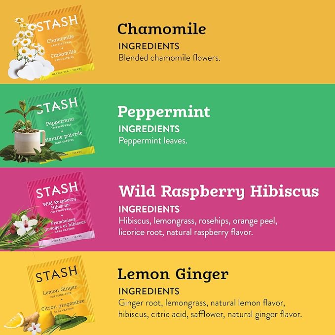 Stash Tea Day to Night Tea Sampler - Assorted Specialty Tea Gift Set, High to No Caffeine, 7