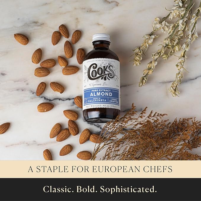 Cook's, Organic Pure Almond Extract, for Cookies, Cakes, Pastries, Allergen Free, 128 Ounces (1