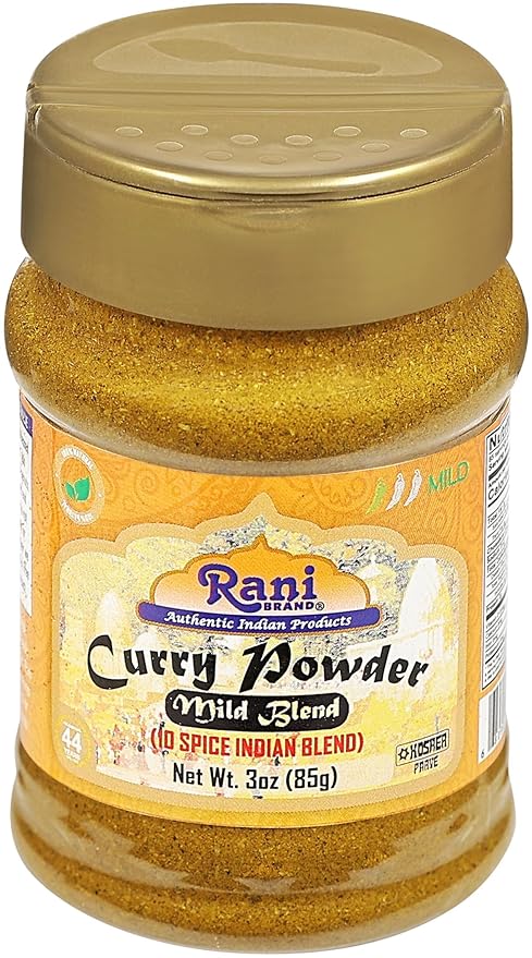 Rani Curry Powder Mild (10-Spice Authentic Indian Blend) 3oz (85g) PET Jar, Pack of 12 ~ All