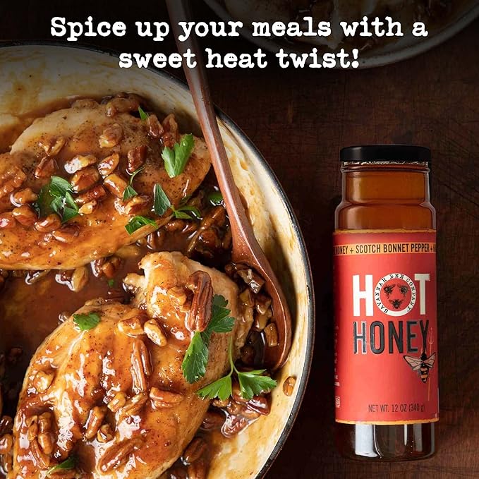 Savannah Bee Company 100% Pure and Gluten Free - Sweet and Spicy Honey Hot Sauce - Infused With