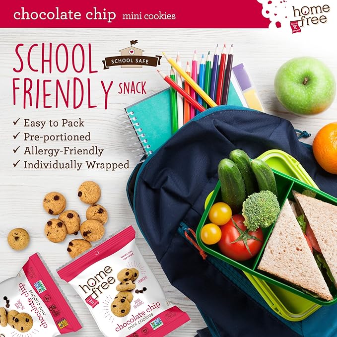 Homefree Treats You Can Trust Gluten Free Mini Cookies, Single Serve, Chocolate Chip, 1.1 Ounce