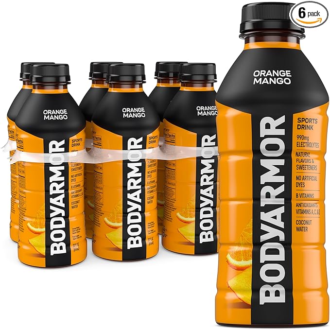 BODYARMOR Sports Drink Sports Beverage, Orange Mango, Coconut Water Hydration, Natural Flavors With