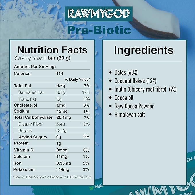 RAWMYGOD Fruit and Nut Bars, Gluten Free, Vegan, No Added Sugar (20 bars, Vitality Pack - 5