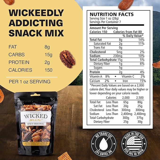 Wicked Mix Snack Mix with Mixed Nuts - Sweet and Salty Snacks Trail Mix Snack Packs with Almonds