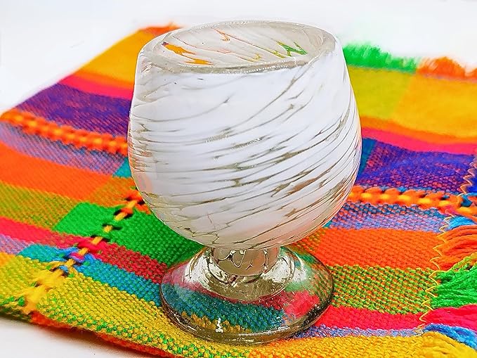 Authentic Mexican Tequila Hand Blown Shot Glasses - Set of 4-2 oz - Mini Glass Snifters - Heavy