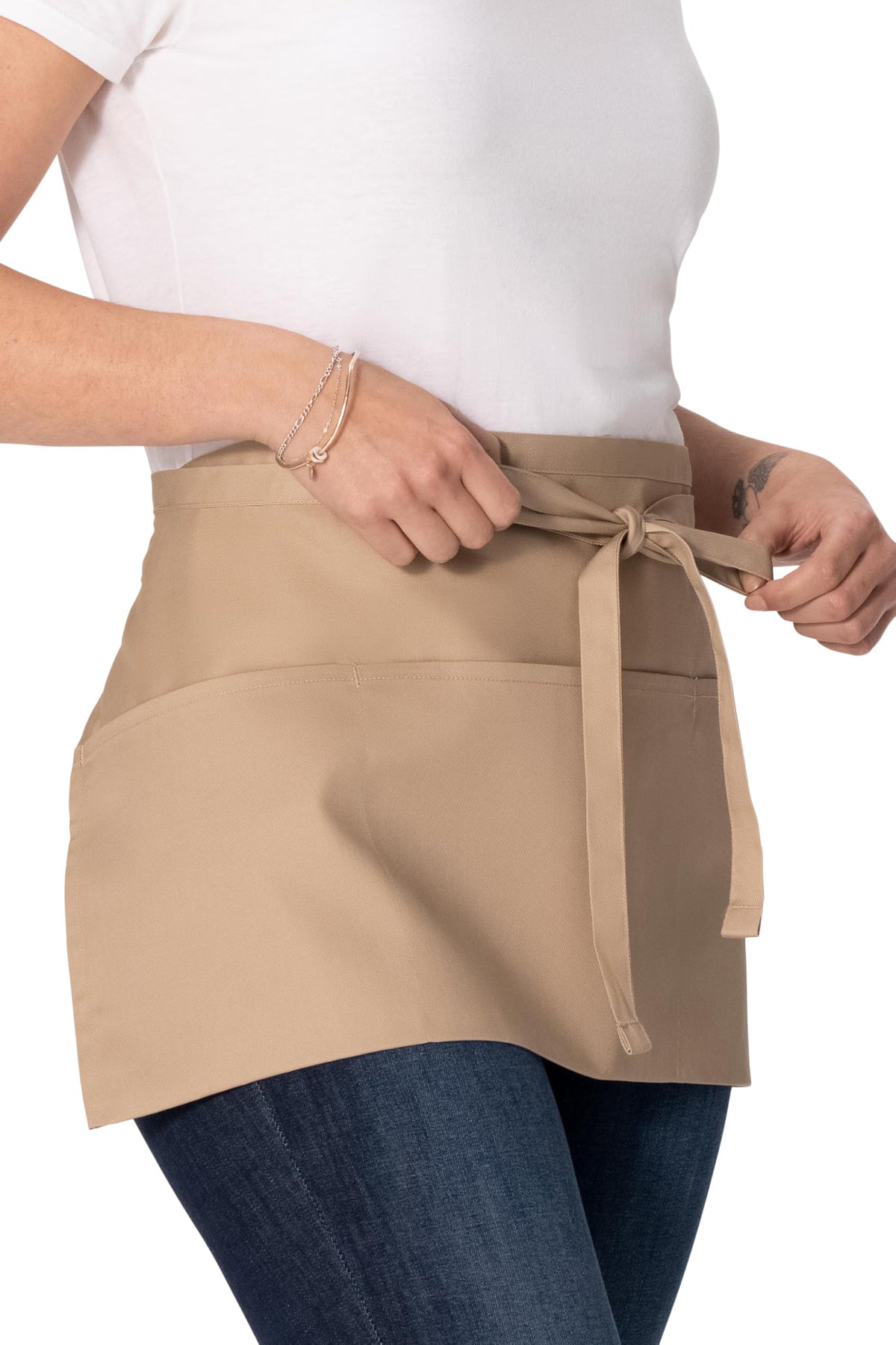 Chef Works Unisex Waitress Apron, Khaki, One Size