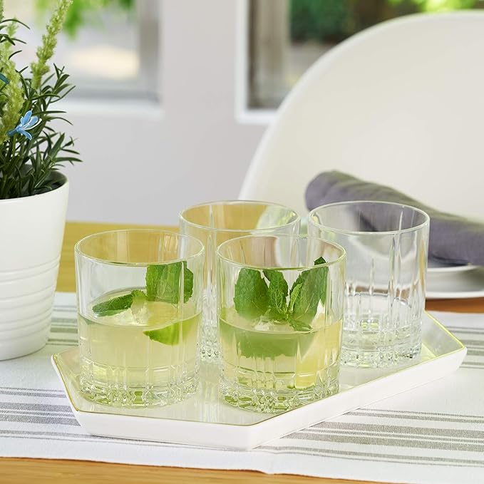 Spiegelau Perfect Serve Double Old Fashioned Glasses Set of 4 - Lowball Cocktail Glasses