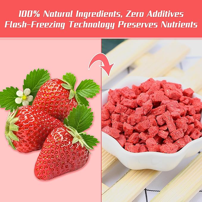 Haomly Freeze Dried Strawberries, 8.8oz/250g, 100% Natural Strawberry Chips,Dried Strawberries Bulk