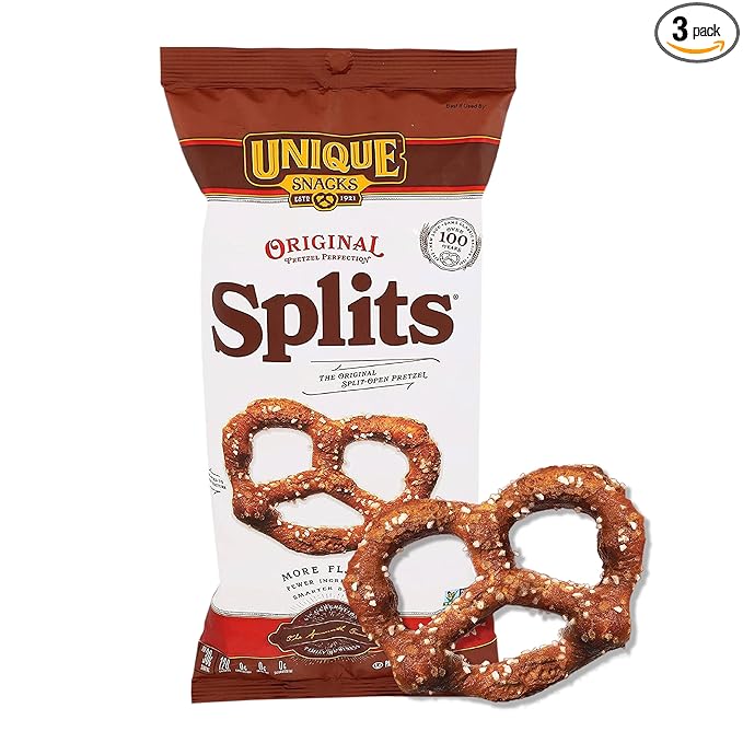 Unique Snacks Original Splits Pretzels, Delicious Homestyle Baked Snack Bag, OU Kosher, and Non-GMO