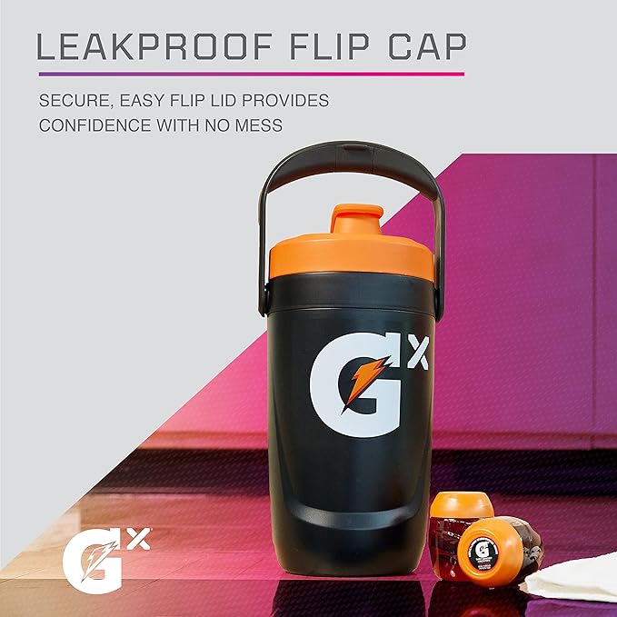 Gatorade Gx Performance Jug, 64oz, Leakproof, Non Slip Grip, Great for Athletes, Neon Yellow