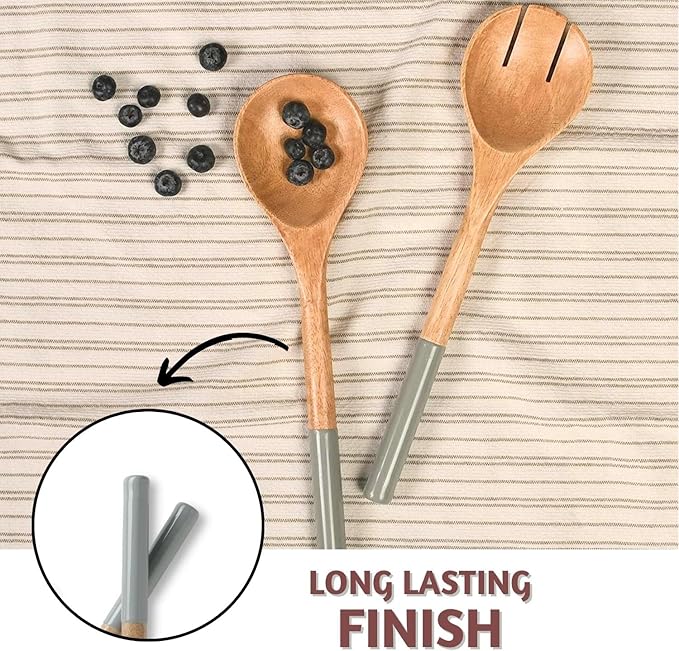 Folkulture Salad Servers or Salad Tongs, Wooden Utensils for Serving Salad, Salad Forks or Salad