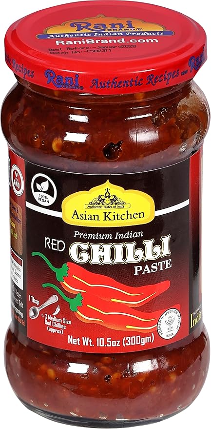 Asian Kitchen Red Chilli Cooking Paste 10.58oz (300g) Glass Jar ~ Vegan | Gluten Free | NON-GMO |