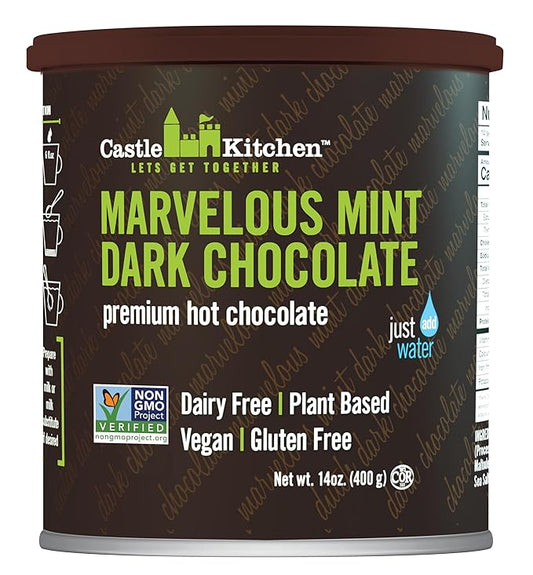Castle Kitchen Mint Dark Hot Chocolate - Premium Plant Based, Dairy Free, Gluten-Free, Vegan Hot