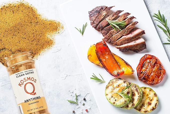 Kosmos Q Anything Seasoning, All-Purpose Spice Mix with Onion, Garlic, Paprika & Herbs, Sugar Free