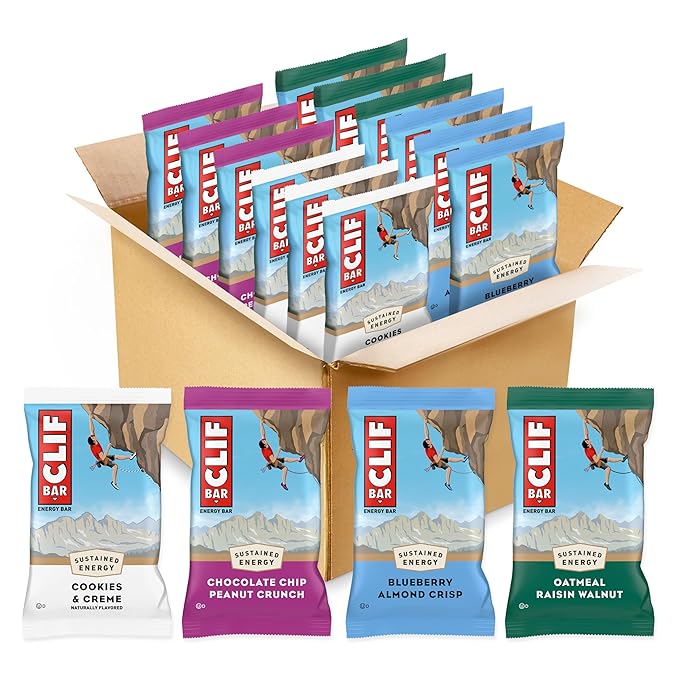 CLIF BAR - Variety Pack - 4 Flavors - Made with Organic Oats - Energy Bars - Non-GMO - Plant Based
