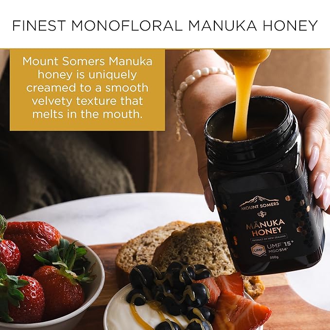 Mount Somers Premium Manuka Honey MGO 514+ / UMF 15+ 100% Pure New Zealand Manuka Honey - Genuine