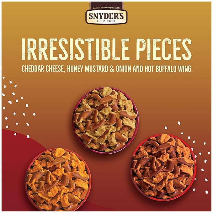 Snyder's of Hanover Pretzel Pieces, Variety Pack of Pretzels Individual Packs, 2.25 Oz, 18 Ct (Pack