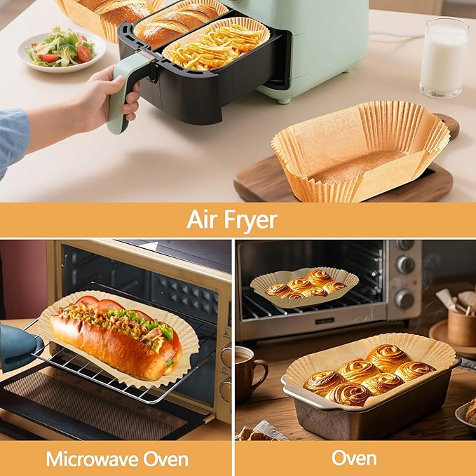 100 Pack 7.5 Inch Loaf Pan Liners, Non-Stick Cake Baking Sheets, Unbleached & Greaseproof Baking