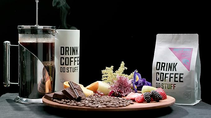 DRINK COFFEE DO STUFF, Party Wave, Whole Bean, Medium Roast, Sweet, Chocolate, Caffeine, Organic