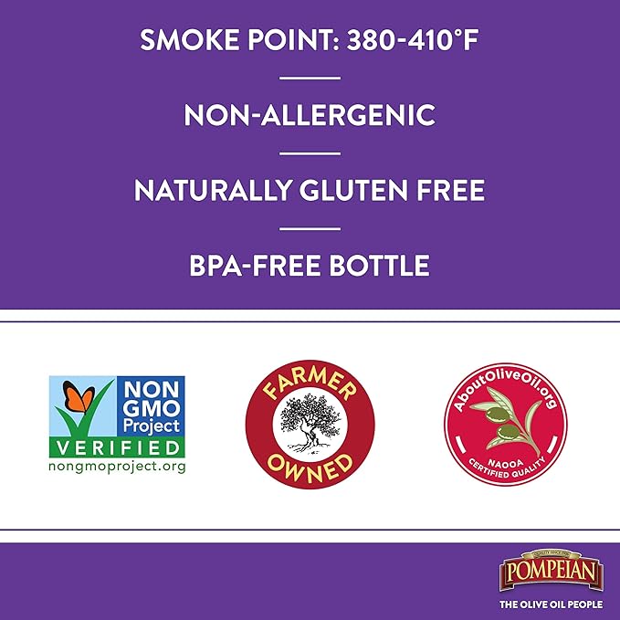 Pompeian Smooth Extra Virgin Olive Oil, Contains Polyphenols, First Cold Pressed, 68 Fl Oz
