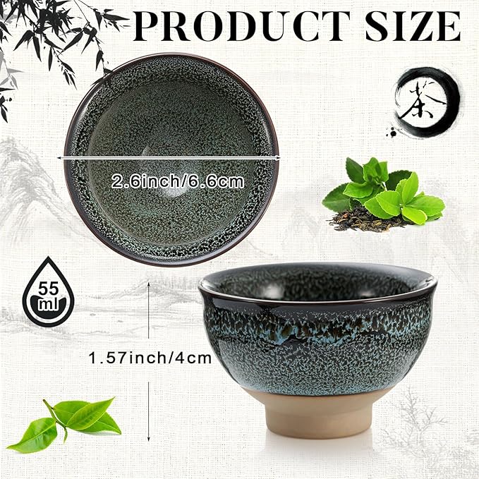 Skyley 6 Pieces Korean Soju Shot Glasses Sets Porcelain Cups Korean Ceramic Cups Tea Accessories