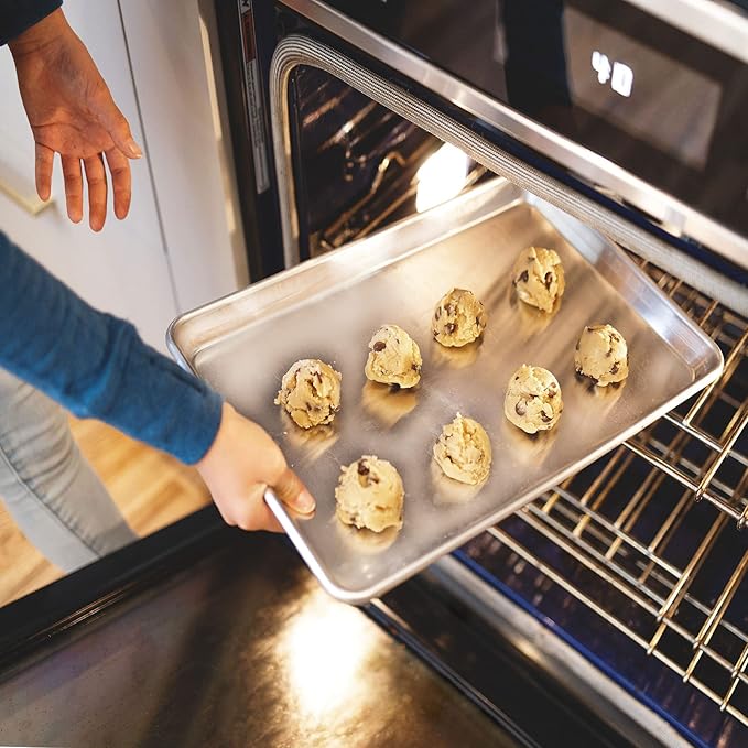 KITCHENATICS Jelly Roll Size Baking Sheet Pans, Premium Quality Aluminum Cookie Sheets for Roasting