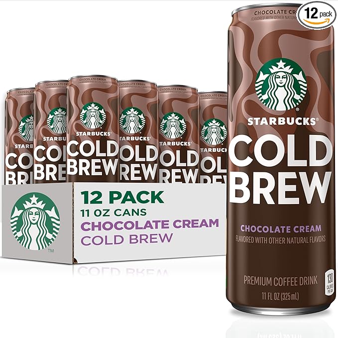 Starbucks Cold Brew Coffee, Chocolate Cream, 11 fl oz Cans (12 Pack), Premium Coffee Drink, Iced