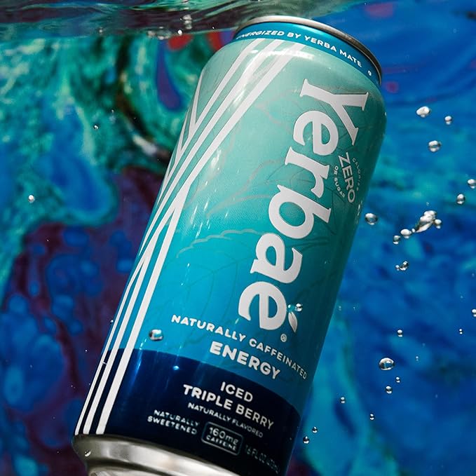 Yerbaé Energy Beverage - Iced Triple Berry, 0 Sugar, 0 Calories, 0 Carbs, Energized by Yerba Mate.