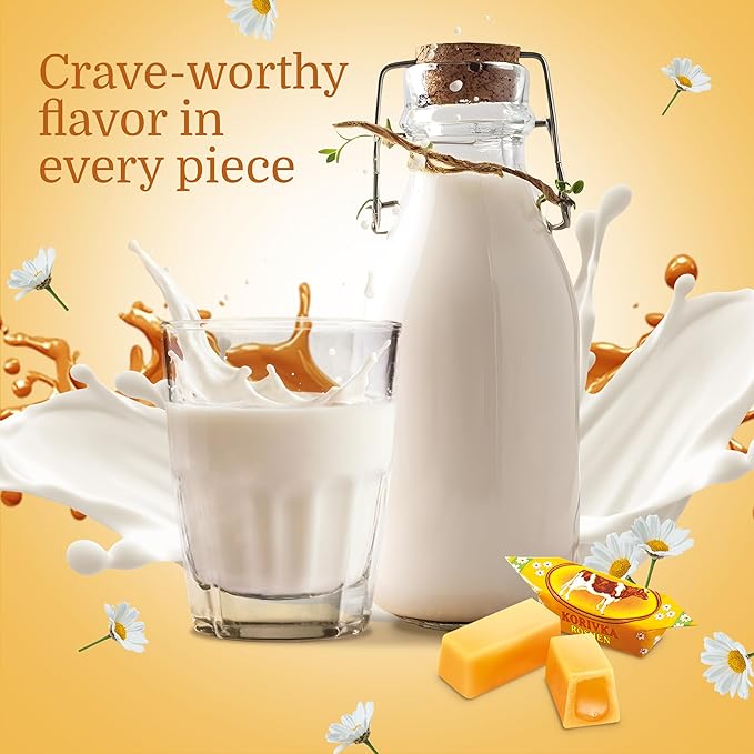 Roshen Korivka Milk Fudge Candy, 13.33oz (378g), Approx. 14 Pieces, Ukrainian Non-Glazed Dairy