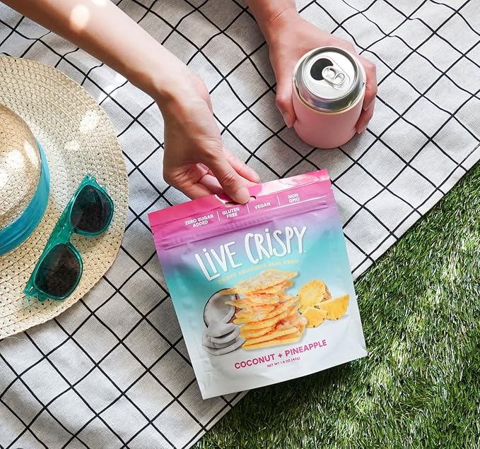 Live Crispy Fruit Chips - Pineapple-Powered Snack Packed with 100% Natural Fruit