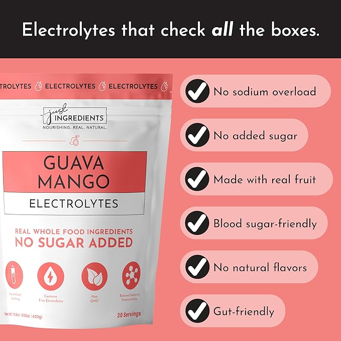 Guava Mango Electrolytes ??30?‘Serving Hydration Drink Mix with Coconut Water, Sea Salt, and Trace