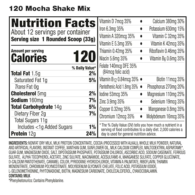 HMR 120 Shake Meal Replacement Powder | Mocha Shake Mix to Support Healthy Weight Loss | 12g of