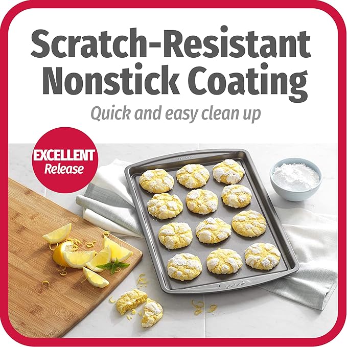GoodCook Everyday Nonstick Carbon Steel 13” x 9” Baking Sheet Set, 3 Pack – Standard-Sized Carbon
