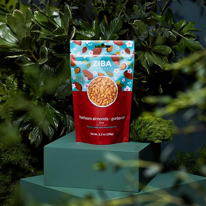 Ziba Foods Heirloom Gurbandi Raw Almonds | Non-GMO, Vegan, Whole 30 Friendly, Keto & Paleo |