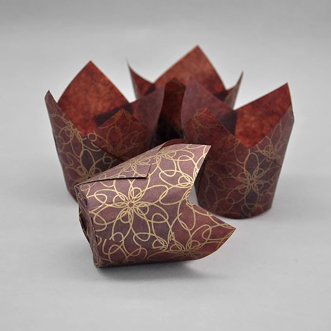 Muffin Greaseproof paper Baking cupcake cups, 2"(Bottom diameter) x 3-1/2"(Height) Fancy Floral
