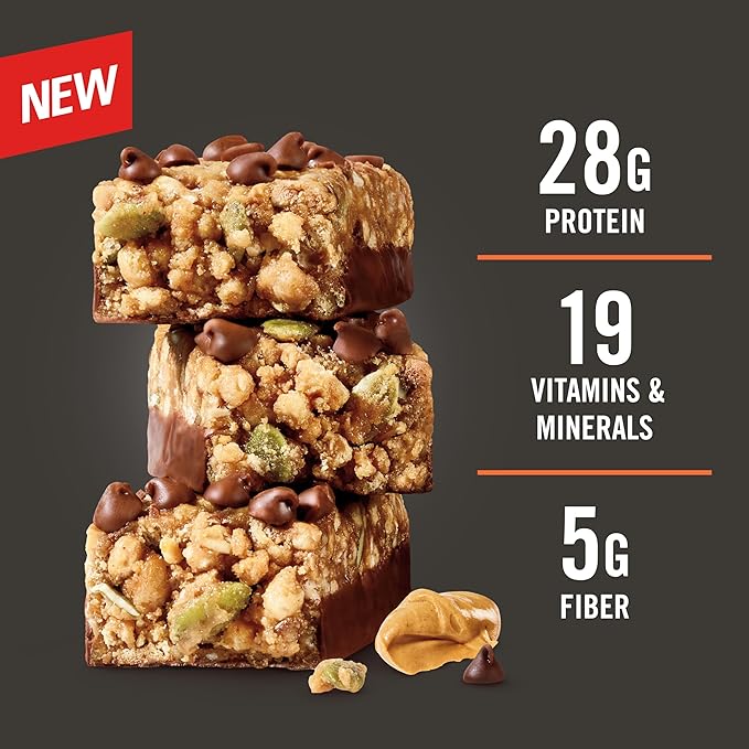MET-Rx Big 100 Granola Protein Bar, Meal Replacement Bar, 32G Protein,Peanut Butter Chocolate Chip