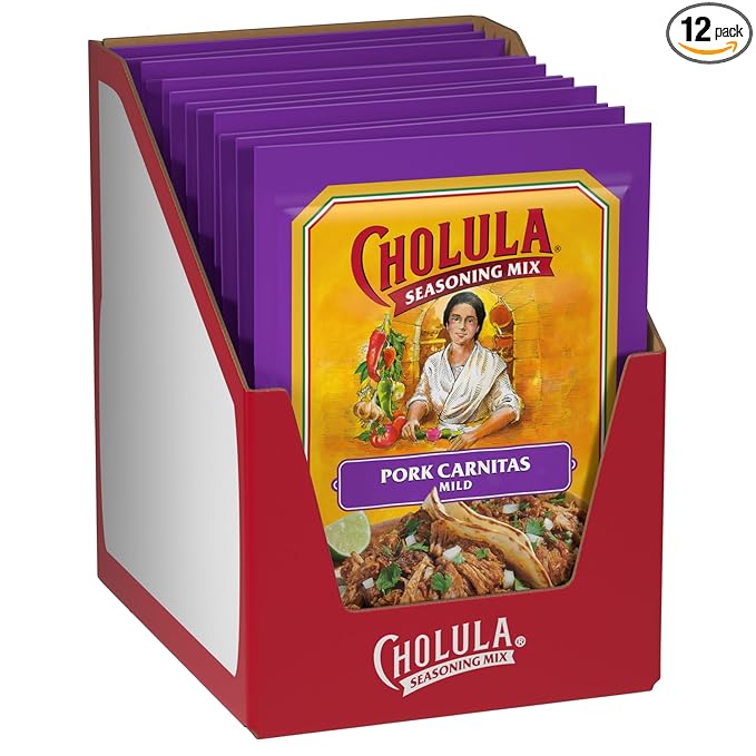 Cholula Seasoning Mix, Pork Carnitas, Mild Heat, For Tamales, Pulled Pork Tacos, Burrito Bowls
