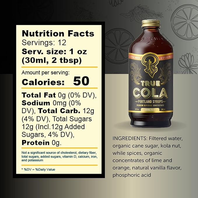 Portland Syrups True Cola – Premium Small-Batch for Cocktails, Mocktails, and Homemade Sodas – Made