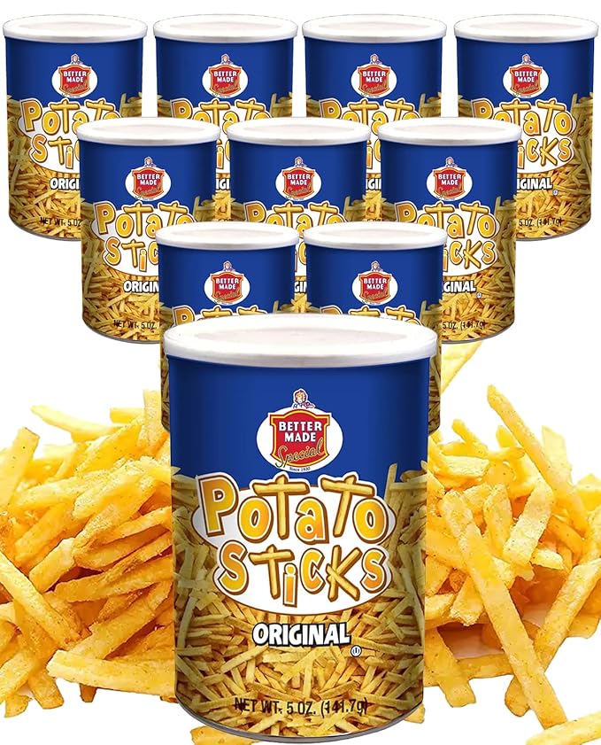 Better Made Potato Sticks 5oz Canister - (Original, 12 Can Tray) - Shoestring Potato Sticks
