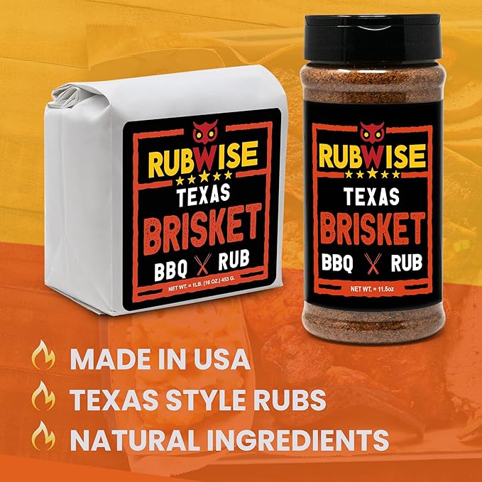 RubWise Texas Style BBQ Brisket Rub | Barbecue Rubs and Spices for Smoking and Grilling | Beef