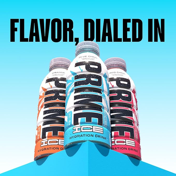 PRIME Hydration ICE BLUE CHILL, Sports Drinks, Electrolyte Enhanced for Ultimate Hydration, 250mg